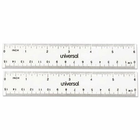 UNIVERSAL OFFICE PRODUCTS UNV 6 in. Clear Plastic Ruler, Standard & Metric 59025